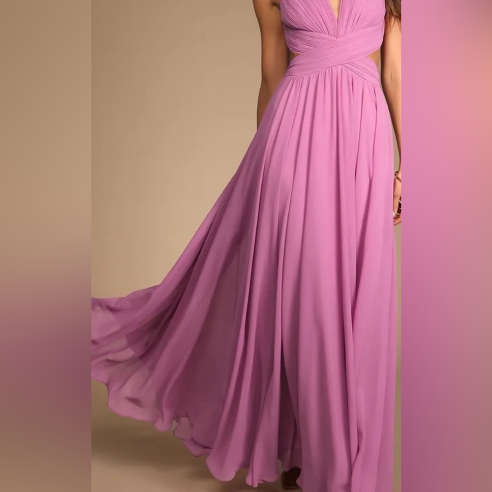 Lulu's Vivid Imagination Lilac Cut Out Maxi Dress